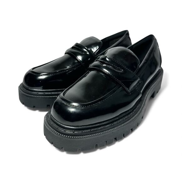 Aldo Shanna Penny Loafer Black Patent Leather Women’s Size 9M Platform Lug Sole - Picture 11 of 11